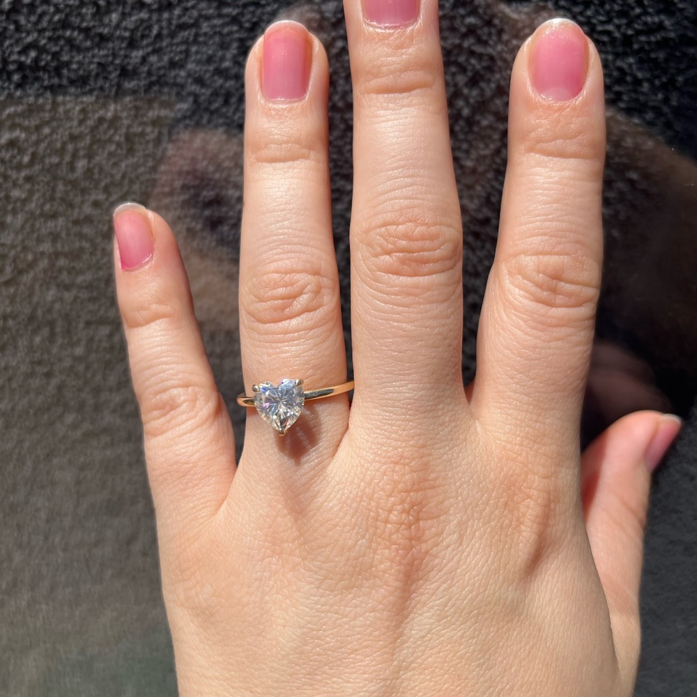 14k yellow gold 1.5 CT Heart Shape Moissanite ring